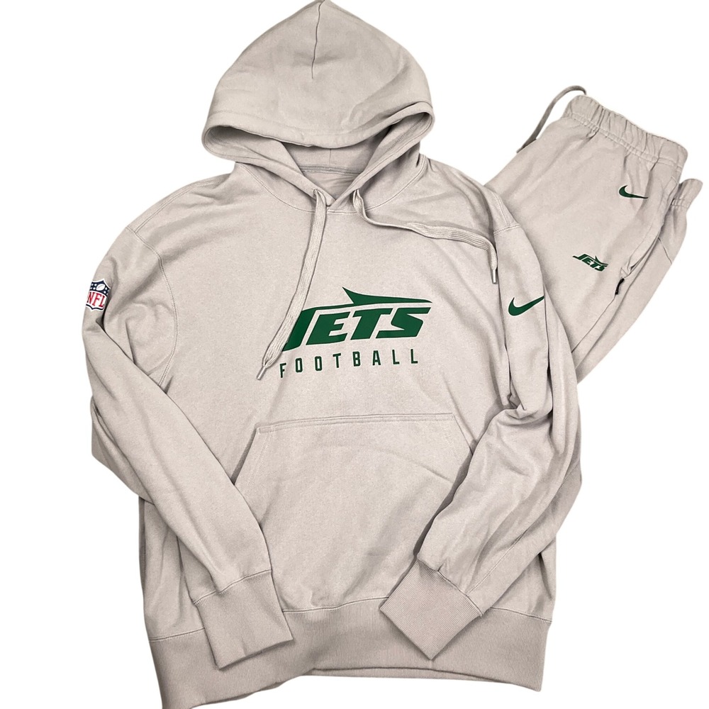 Nike New York Jets Sweatsuit Men XL Gray NFL Inactive 7 Team Issue Hoodie Jogger
